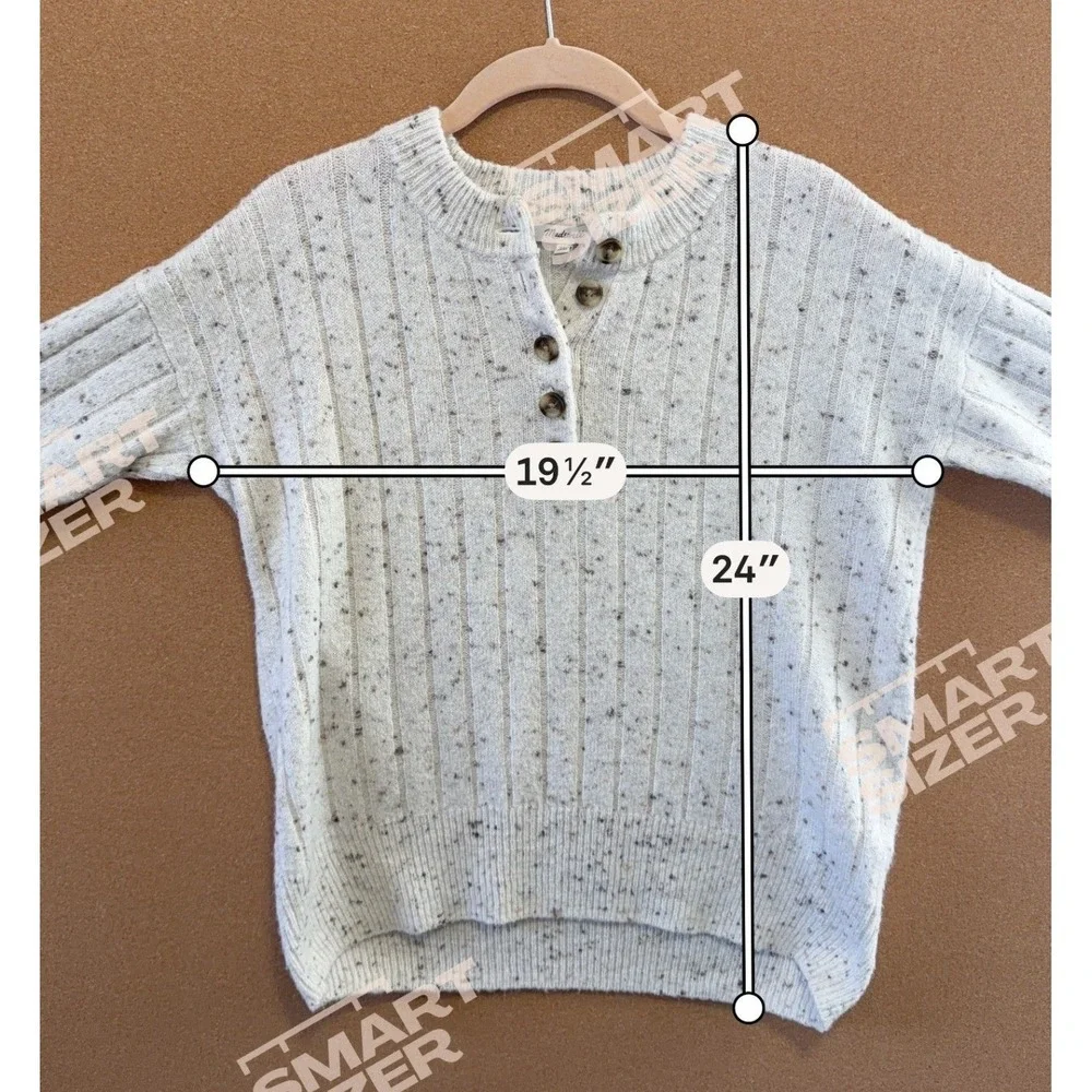 Madewell‎ Donegal Henley Sweater Women XXS Cream Ribbed Cozy Preppy Cabincore
